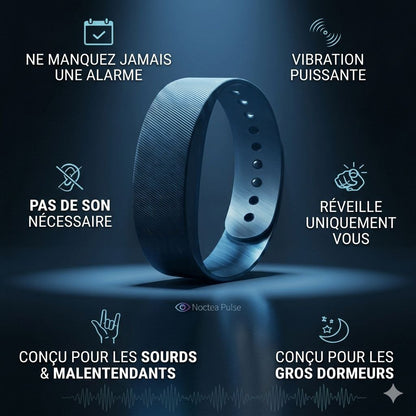 Noctea Pulse – Réveil Bracelet Vibrant Réveillez-vous sans bruit et sans déranger votre partenaire