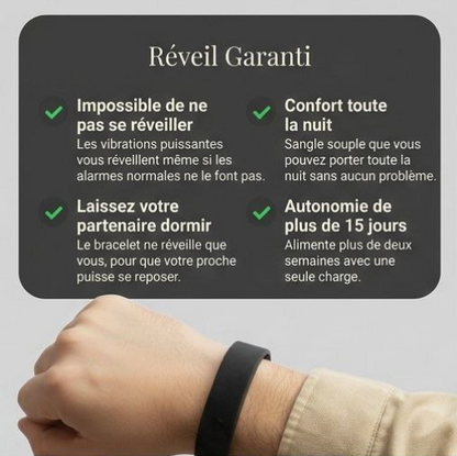 Noctea Pulse – Réveil Bracelet Vibrant Réveillez-vous sans bruit et sans déranger votre partenaire